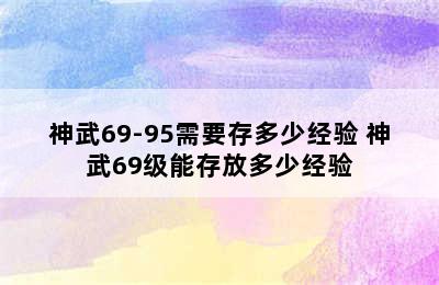 神武69-95需要存多少经验 神武69级能存放多少经验